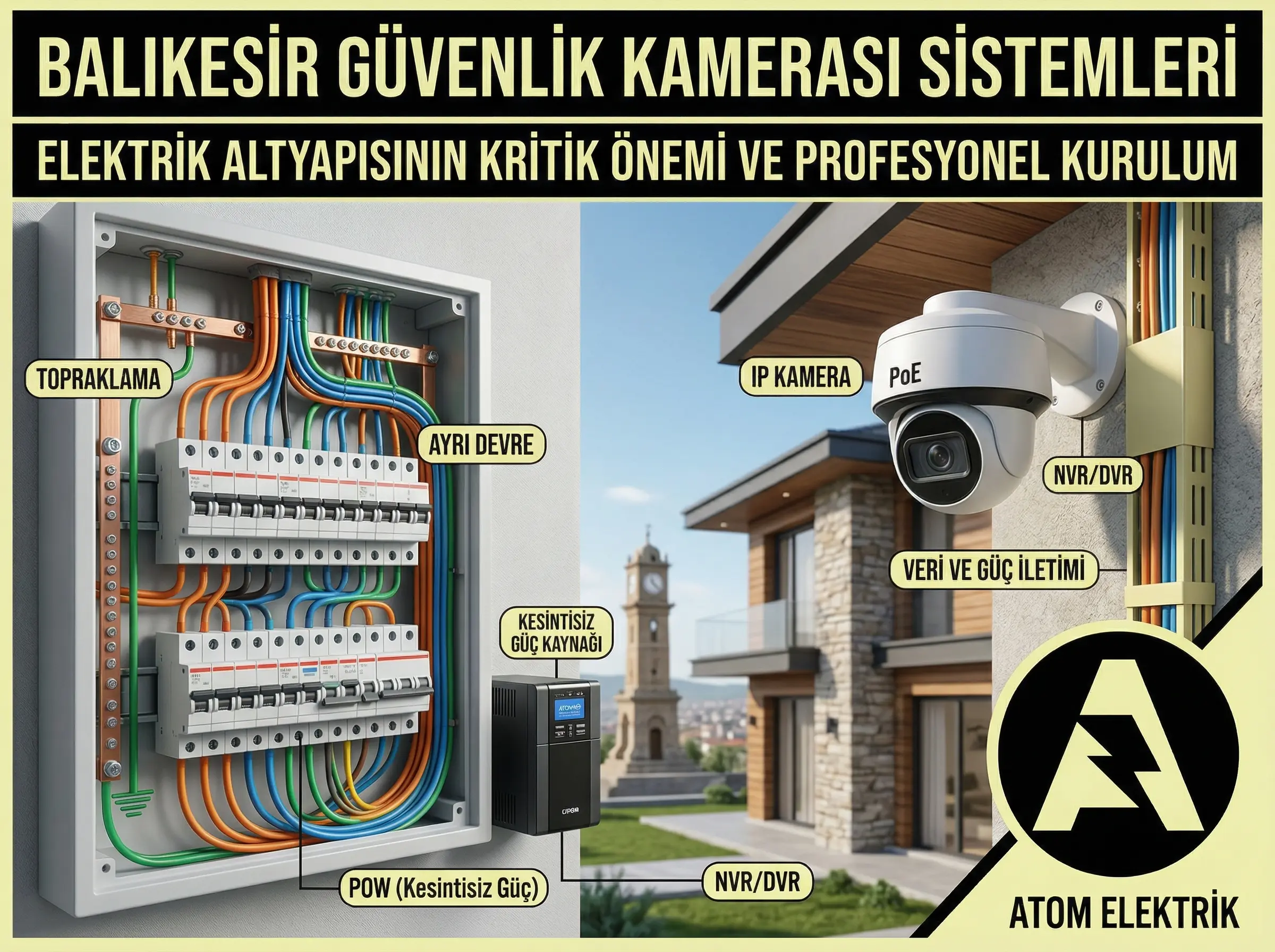 Balıkesir Güvenlik Kamerası Montajı: Elektrik Altyapısı ve Kurulum